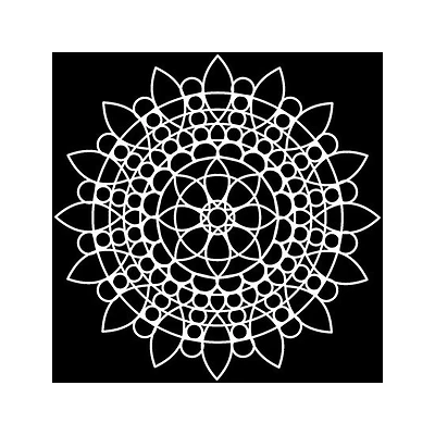 Pochoir   mandala tournesol- 6x6po