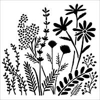 Pochoir  prairie d'été- 6x6po