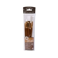 Ens. pinceaux en taklon blanc à manche court