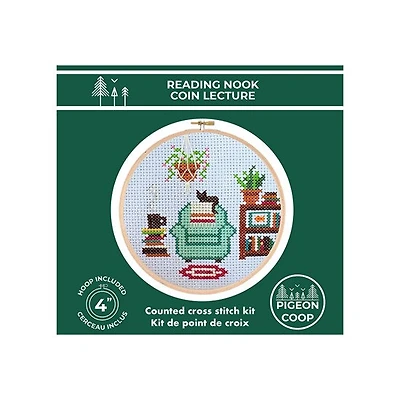 Kit point de croix diy - coin de lecture