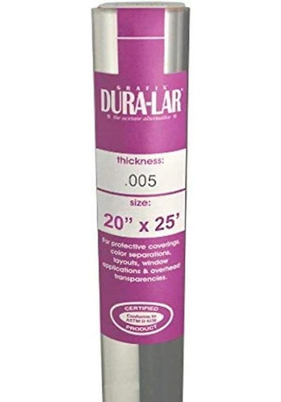 Dura-Lar  0.005 Clear - 20X25"