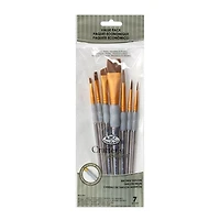 Ens. 7 pinceaux en taklon noir plats