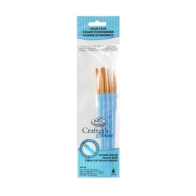 Ens. 4 pinceaux en taklon doré assortis