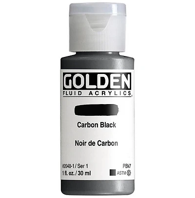 Acrylic fluid - 1 oz  carbon black  s1