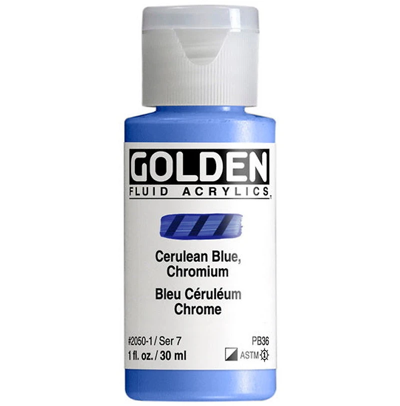 Acrylic fluid - 1 oz chrome cerulean blue s7