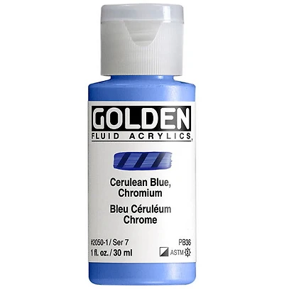 Acrylique fluide - 1 oz  bleu ceruléen chrome  s7