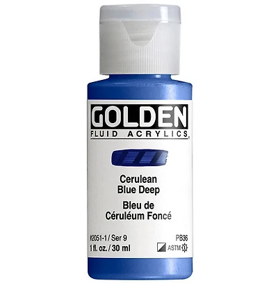 Acrylic fluid - 1 oz  dark cerulean blue  s9
