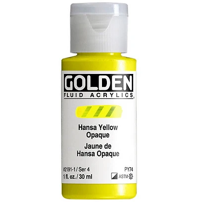 Acrylic fluid - 1 oz  hansa opaque yellow  s4