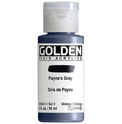 Acrylic fluid - 1 oz  paynes gray  s2
