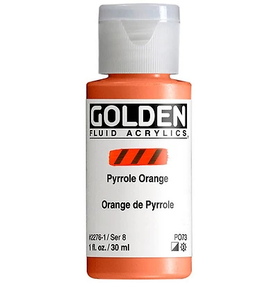 Acrylique fluide - 1 oz  orange de pyrrole  s8