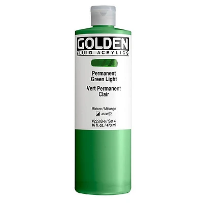 Acrylic fluid - 16 oz  light permanent green  s4