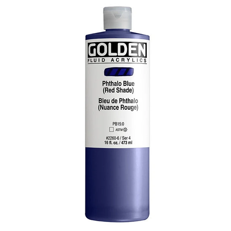 Acrylic fluid - 16 oz phthalo blue red shade s4