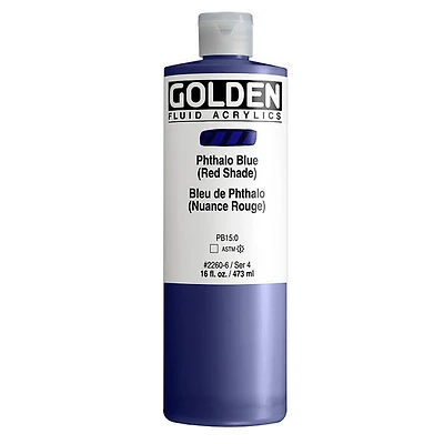Acrylic fluid - 16 oz  phthalo blue red shade  s4