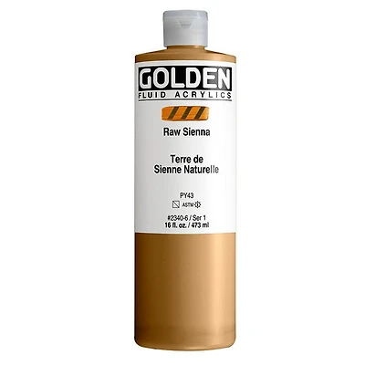 Acrylic fluid - 16 oz  raw sienna  s1