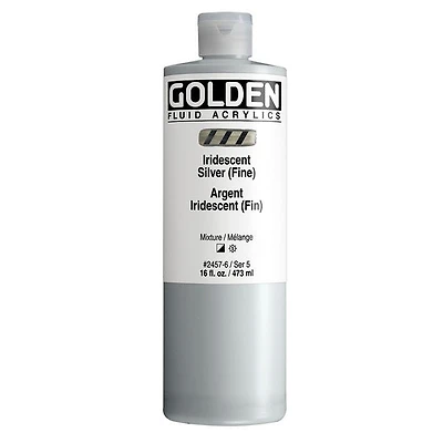 Acrylique fluide - 16 oz argent iridescent s5