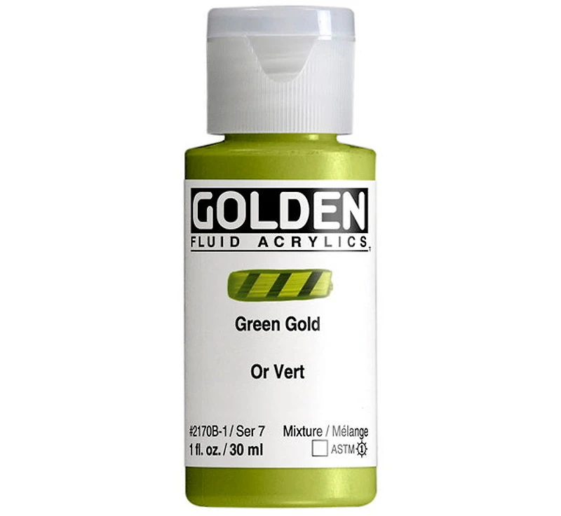 Acrylic fluid - 1 oz green gold s7