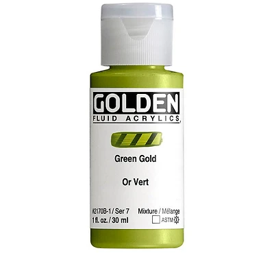 Acrylic fluid - 1 oz  green gold  s7