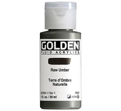 Acrylic fluid - 1 oz  raw umber  s1