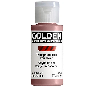 Acrylique fluide - 1 oz  oxyde de fer rouge transparent  s3