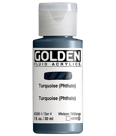 Acrylique fluide - 1 oz  turquoise phthalo  s4
