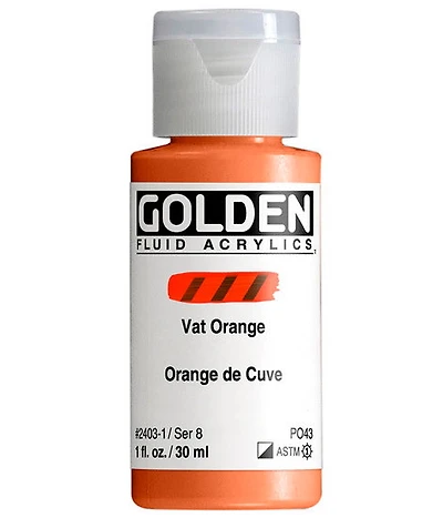 Acrylique fluide - 1 oz  orange de cuve  s8