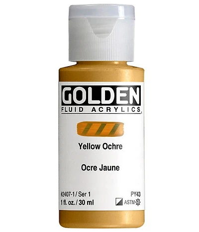 Acrylique fluide - 1 oz  ocre jaune  s1