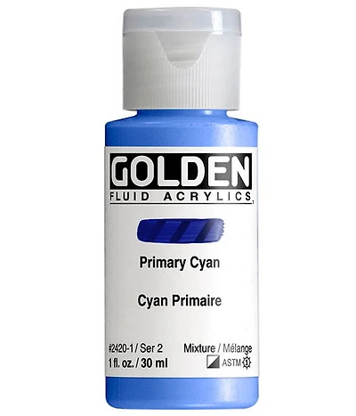 Acrylic fluid - 1 oz  primary cyan  s2