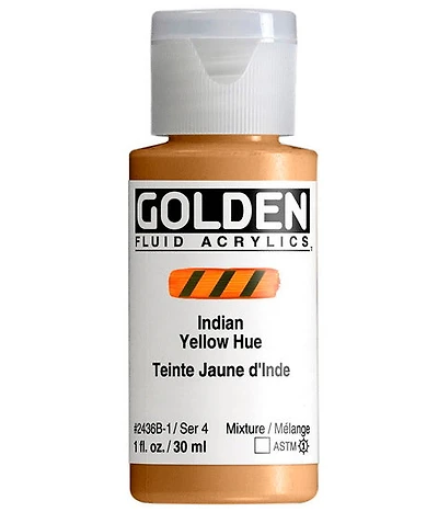 Acrylique fluide - 1 oz  jaune indien imitation  s4