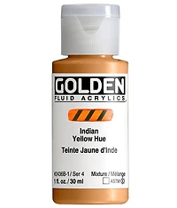 Acrylique fluide - 1 oz  jaune indien imitation  s4