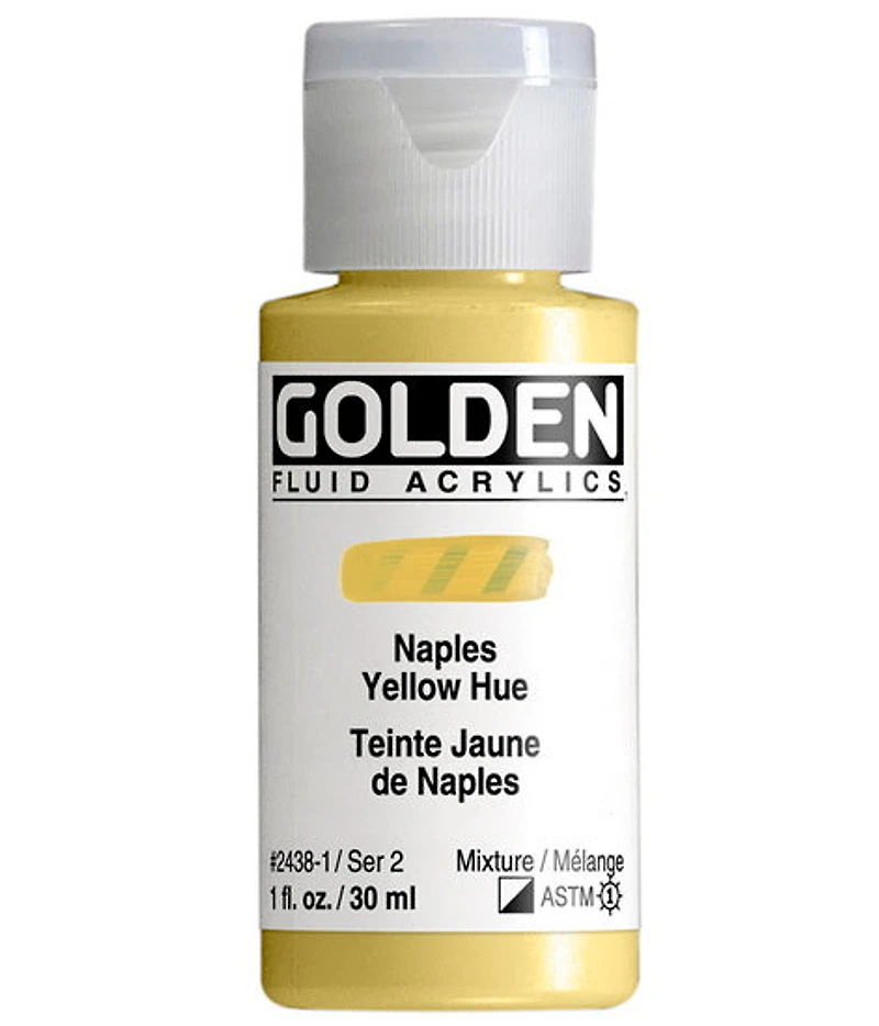 Acrylique fluide - 1 oz jaune de naples imitation s2