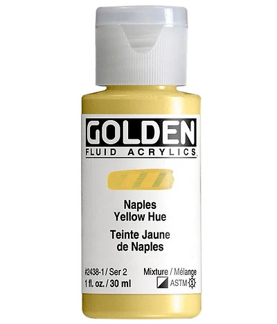 Acrylique fluide - 1 oz  jaune de naples imitation  s2