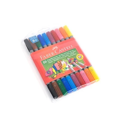 Ens. 10 marqueurs double pointe lavables