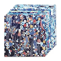 Papier origami yuzen - motifs assortis, bleu