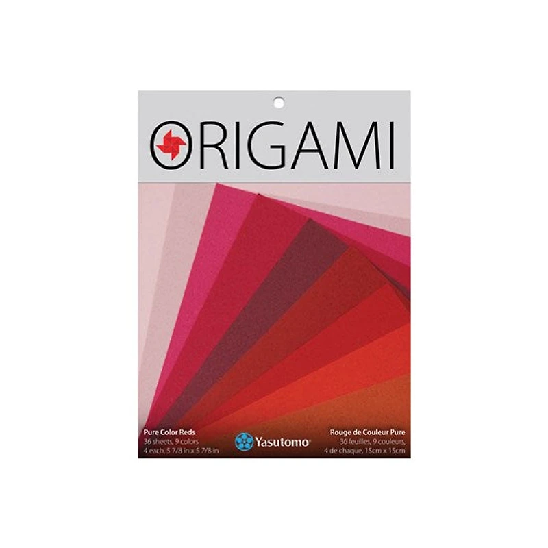 Papier origami pure colour - 36 feuilles, rouge