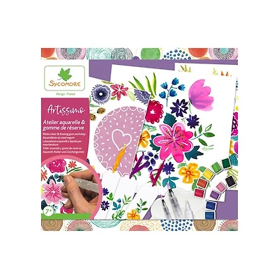 Coffret aquarelle et gomme réserve