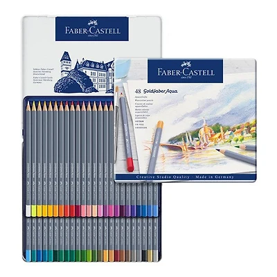 Ens. 48 crayons aquarellables goldfaber aqua