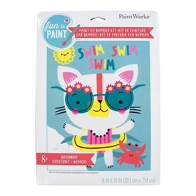 Peinture à numéros - chat nageur