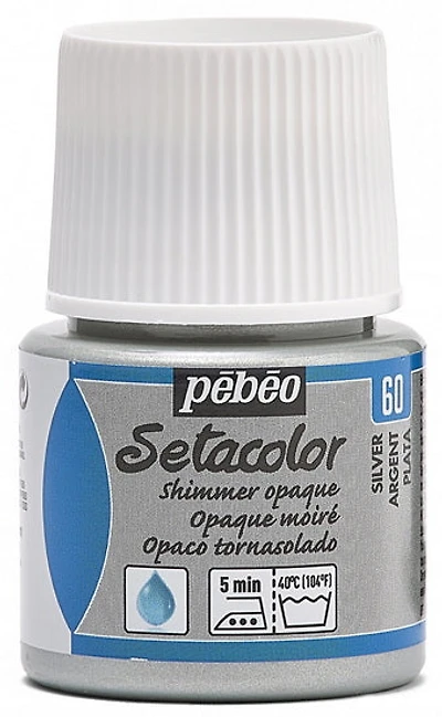 Peinture textile - setacolor - 45ml - opaque - argent moiré