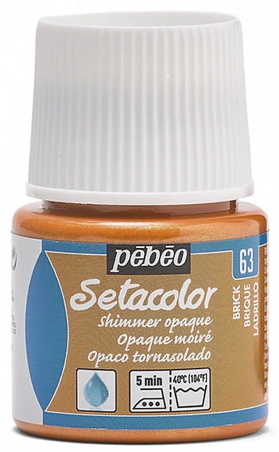 Peinture textile - setacolor - 45ml - opaque - rge brique moiré