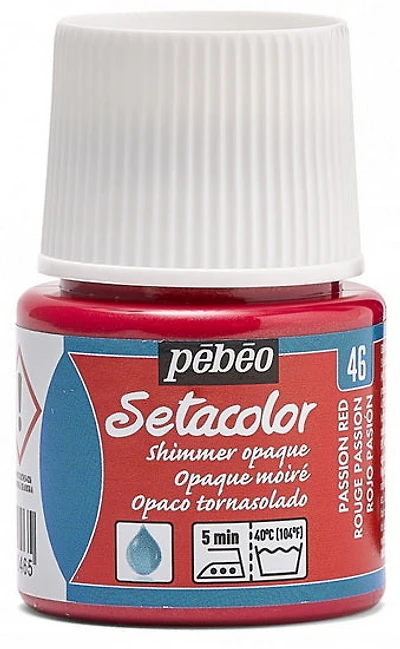 Peinture à tissu setacolor - opaque moiré - rouge passion milliliter