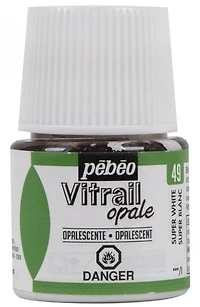 Peinture verre - vitrail opale - 45ml - super blanc