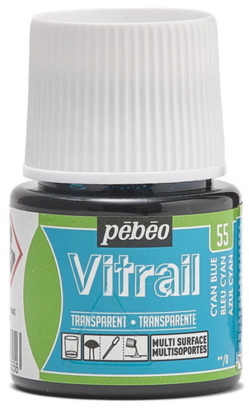 Glass paint - vitrail - 45ml - cyan blue