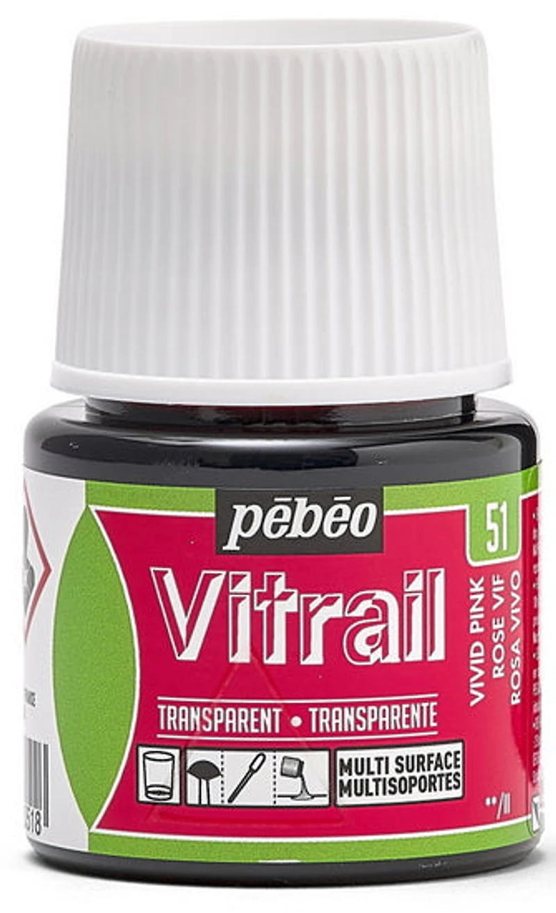 Glass paint - vitrail - 45ml - vivid pink