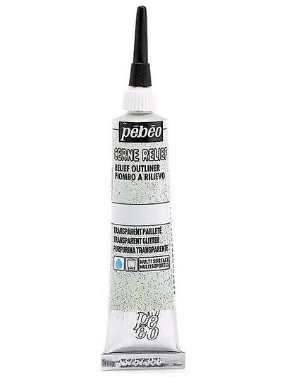 Cerne relief - vitrail - 20ml - transparent pailletté
