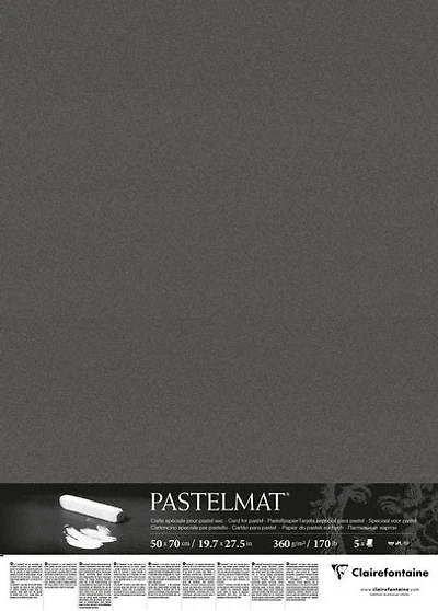 FEUILLE PAPIER PASTELMAT - 50 X 70 CM Anthracite