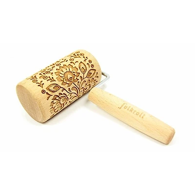 Mini Engraved Rolling Pin - Floral Folk