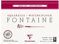 BLOC 25 FEUILLES PAPIER AQUARELLE FONTAINE