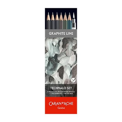 Ens. 6 crayons graphite aquarellables Technalo