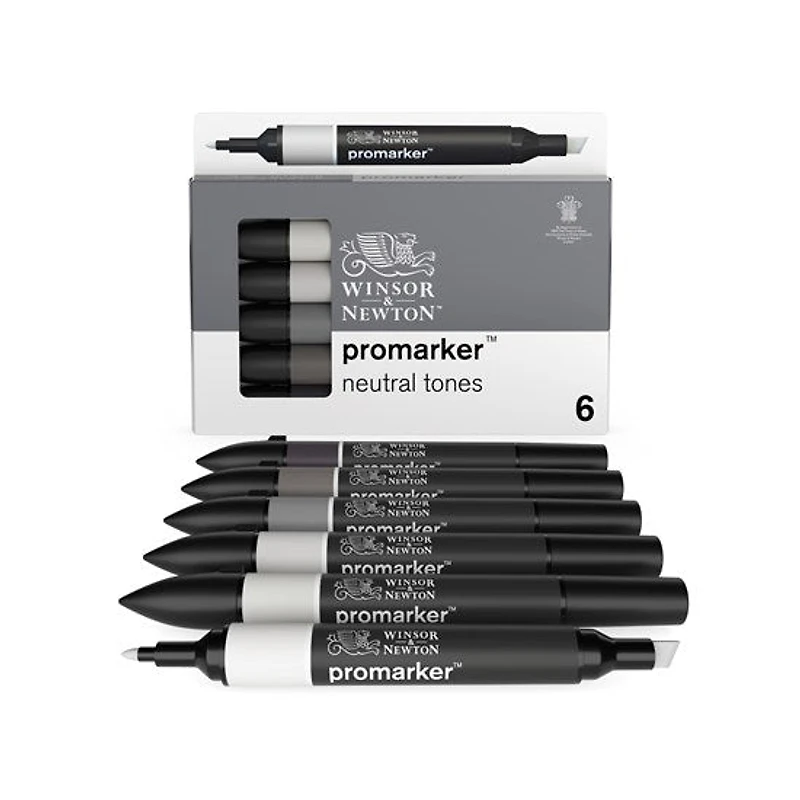 Ens. 6 marqueurs promarker tons neutres