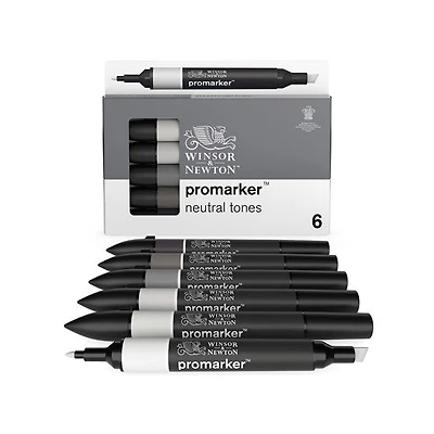 Ens. 6 marqueurs promarker tons neutres